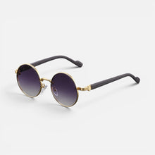 Sonnenbrille Rund Metallrahmen Farbverlauf Gläser in Lila