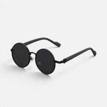 Sonnenbrille Rund Metallrahmen Farbverlauf Gläser in Schwarz