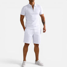 Klaus | Herren Polo Set Shorts – Zweiteiler Poloshirt Shorts Sommer 2026 in Weiß