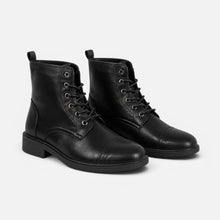 Herren Lederstiefel Schnürstiefel Klassisch in Schwarz