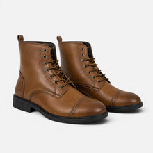 Herren Lederstiefel Schnürstiefel Klassisch in Braun