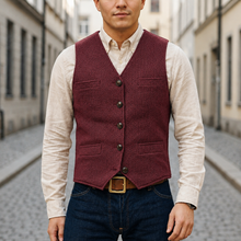 Adrian – Klassische Tweedweste für Herren in Braun