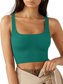 Cropped Top Damen | Gerippt & Vielseitig in Grün