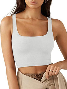 Cropped Top Damen | Gerippt & Vielseitig in Weiß