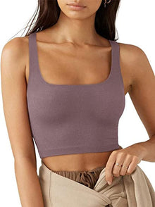 Cropped Top Damen | Gerippt & Vielseitig in Lila