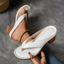 Damen Breitem Riemen Orthopädische Heeled Sandalen in Weiß