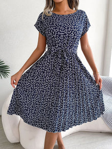 Brianna | Elegantes und lässiges Plisseekleid in Dunkelblau