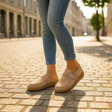 Damen Orthopädische Slip-on Clog Sandalen in Beige