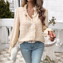 Langarm Bluse Damen | Verspielt & Feminin in Beige