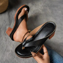 Damen Orthopädische Plateau Sandalen mit Absatz in Schwarz