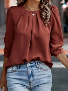 Mae | Elegante Plisseebluse in Braun