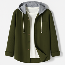 Kapuzenpullover Herren | Knopfleiste & Praktische Brusttasche in Dunkelgrün