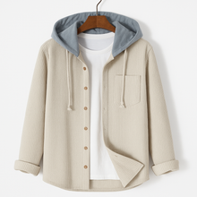 Kapuzenpullover Herren | Knopfleiste & Praktische Brusttasche in Beige