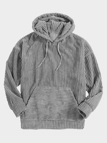 Kapuzenpullover Damen | Cord-Optik & Breite Rippstruktur in Grau
