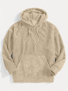Kapuzenpullover Damen | Cord-Optik & Breite Rippstruktur in Beige