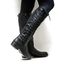 Schnürstiefel Damen | Rutschfest & Kniehoch in Schwarz