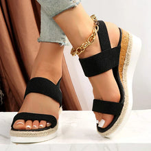 Luna – Lässige Keilabsatzsandalen für Damen in Schwarz