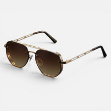 Sonnenbrille Metall Gestell Pilotenform Verlaufsgläser in Braun