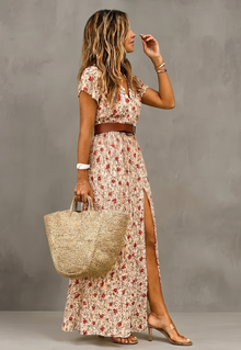 Celeste | Luftiges & Stilvolles Boho-Maxikleid in Rot