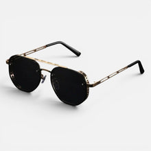 Sonnenbrille Metall Gestell Pilotenform Verlaufsgläser in Schwarz