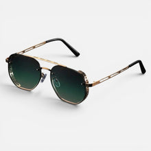 Sonnenbrille Metall Gestell Pilotenform Verlaufsgläser in Grün
