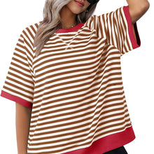Gestreiftes T Shirt Damen | Oversized Fit & Retro-Style in Braun