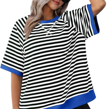 Gestreiftes T Shirt Damen | Oversized Fit & Retro-Style in Schwarz