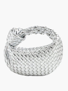 Gewebte Mini-Handtasche Damen | Elegantes Design & Luxuriöser Stil in Silber