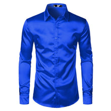 Ethan - Herrenhemd mit Knopfleiste in Blau