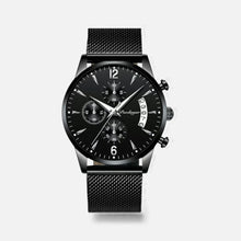 Herren Armbanduhr aus Edelstahl mit Quarzwerk und Datum in Silber