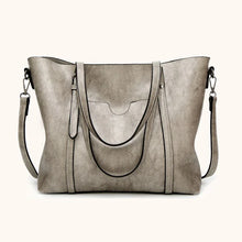 Klara | Luxuriöse Lederhandtasche in Grau