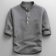 Henley Shirt Herren | Stehkragen & Zeitlos in Grau
