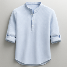 Henley Shirt Herren | Stehkragen & Zeitlos in Blau