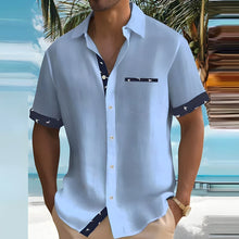 Herren Hemd Kurzarm | Kontrastdetails & Luftiger Schnitt in Blau