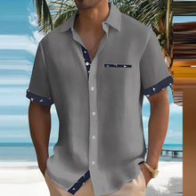 Herren Hemd Kurzarm | Kontrastdetails & Luftiger Schnitt in Grau