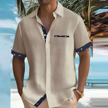 Herren Hemd Kurzarm | Kontrastdetails & Luftiger Schnitt in Khaki
