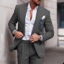 Herren Leinenanzug Slim Fit für den Sommer – Eleganter Hochzeitsanzug für besondere Anlässe in Grau