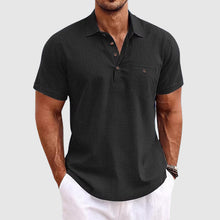 Herren Slim-Fit Sommer Poloshirt in Schwarz