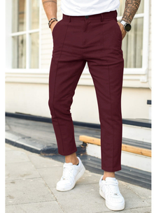 Hose Herren | Knöchellang & Zeitlos Elegant in Dunkelrot