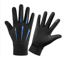 Warme Winterhandschuhe für Herren | Touchscreen-kompatibel, winddicht und wasserdicht in Blaue Streifen
