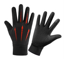 Warme Winterhandschuhe für Herren | Touchscreen-kompatibel, winddicht und wasserdicht in Rote Streifen
