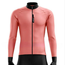 XTRIAT Herren Winter-Radtrikot | Fleece-Futter, warm und kältebeständig in korallenrosa/schwarz