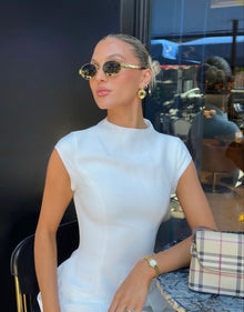 Maren | Damen Retro Sonnenbrille Oval – Metallrahmen Getönte Gläser Vintage Style 2026 in Schwarz/Gold