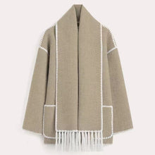 Viona | Bequeme Umhangjacke aus Wolle in Grau
