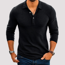 Jack - Bequemes Langarm-Poloshirt in Schwarz