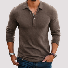 Jack - Bequemes Langarm-Poloshirt in Braun