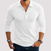 Jack - Bequemes Langarm-Poloshirt in Weiß