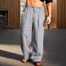 Brandon - Weite Hose mit luftigem Bein in Grau