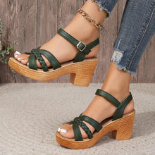 Ffion - Modische, solide Sandalen in Grün