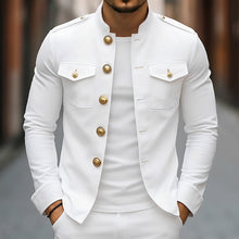 Leighton - Legere Klassische Jacke mit Knöpfen in Weiß